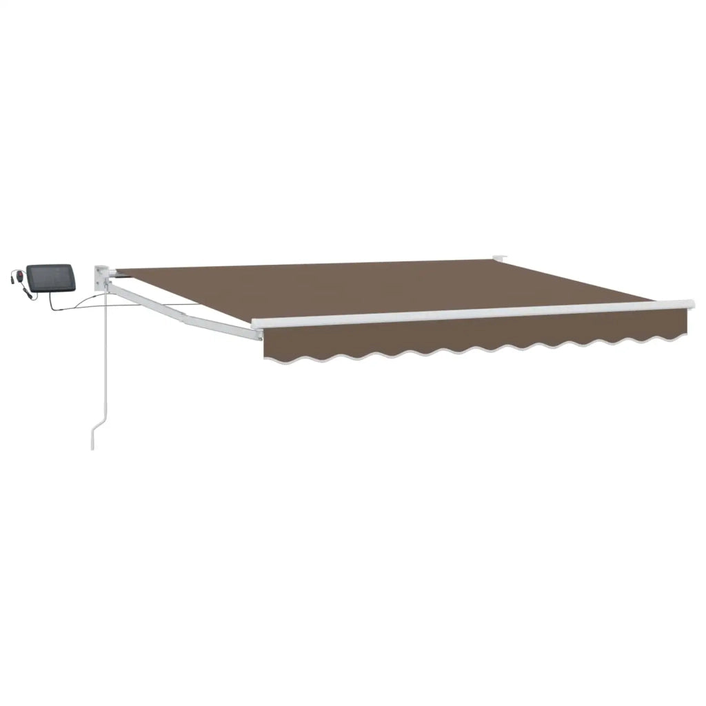 Tenda retrattile manuale con LED Tortora 3425966