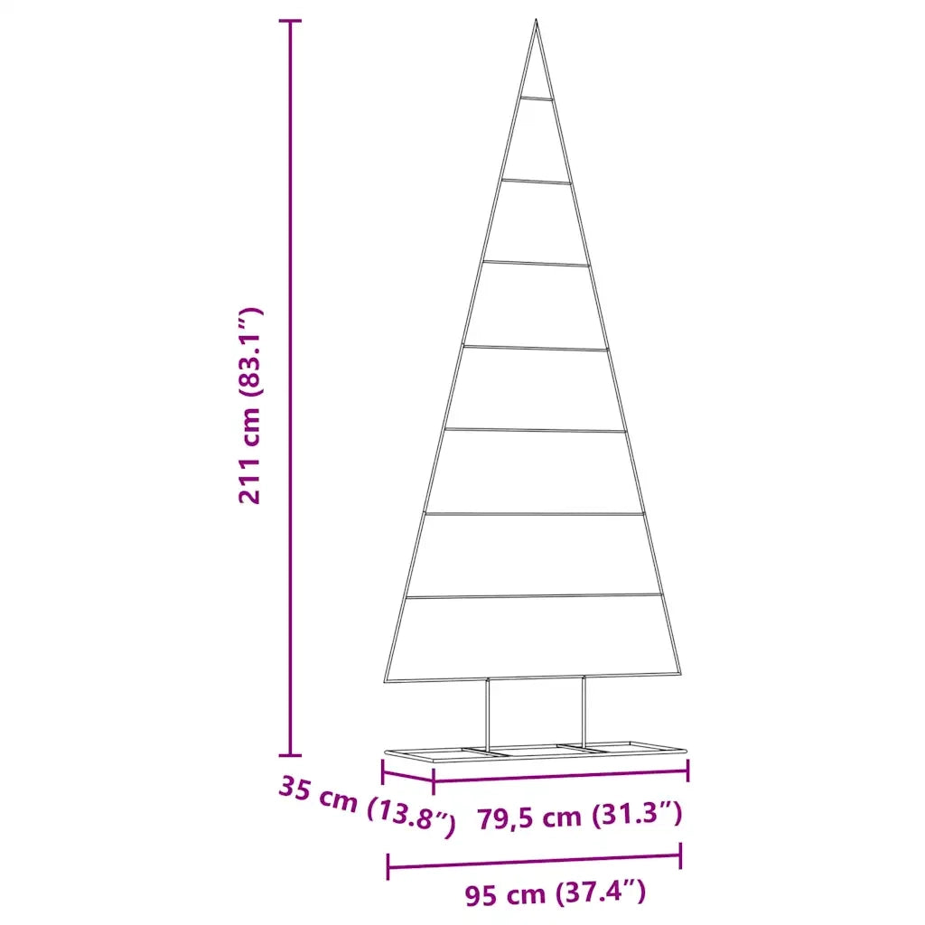 Albero di Natale in metallo con supporto Oro 211 cm 42019168