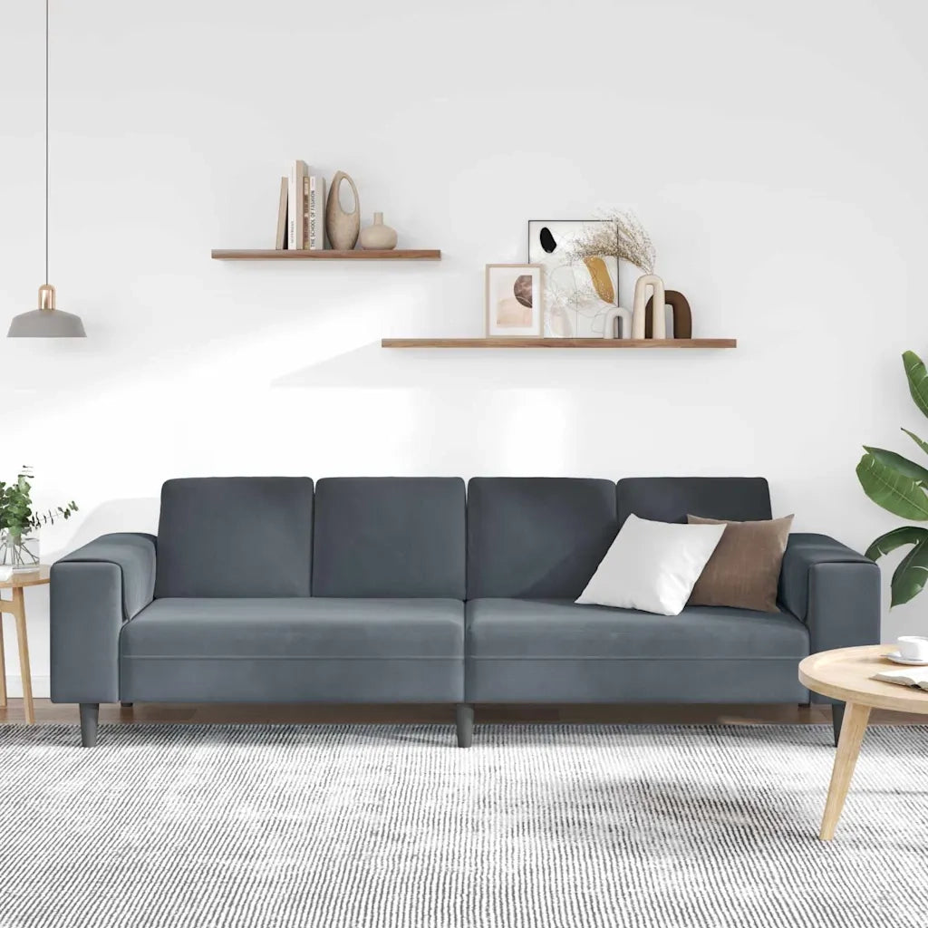 Divano per Soggiorno Grigio scuro 250 x 77 x 76 cm 3335092