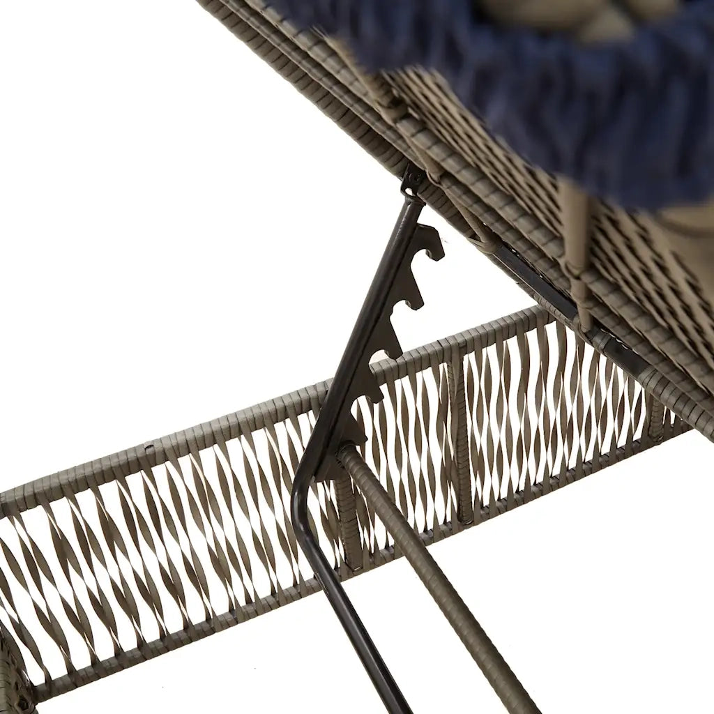 Lettino prendisole con Cuscino in Polyrattan Grigio 4002743