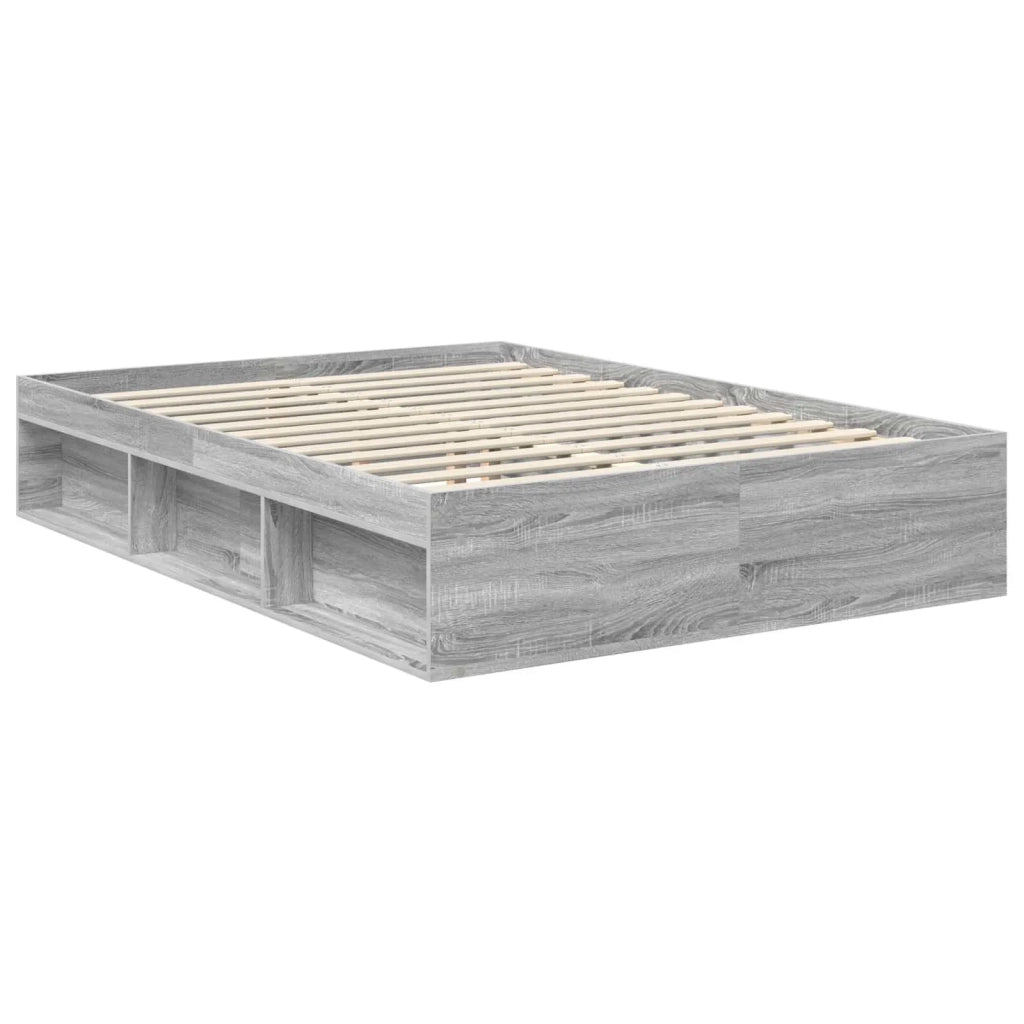 Letto matrimoniale | Letto per adulti | Struttura del letto Grigio Sonoma 140 x 190 cm Pino massello