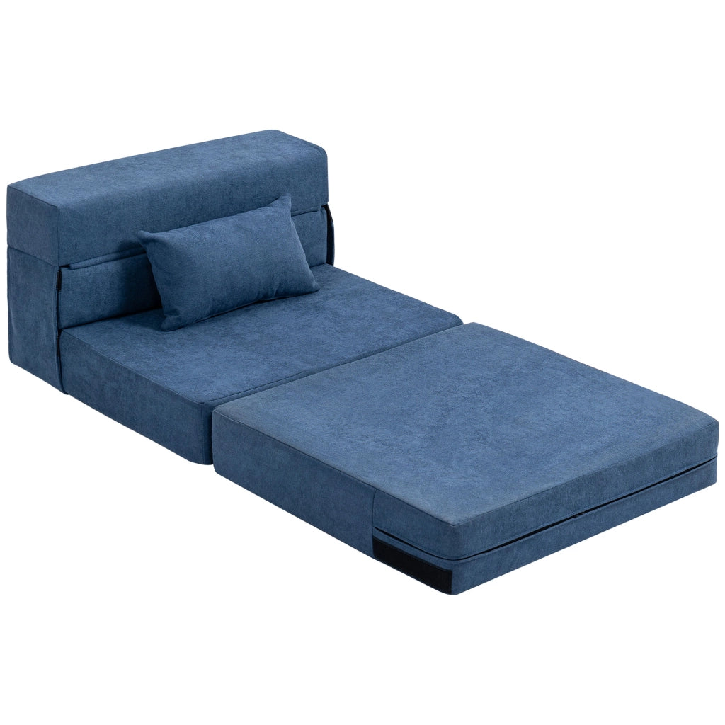 Divano letto trasformabile in materasso ¨C Xylo ¨C Schiuma con cuscini blu scuro