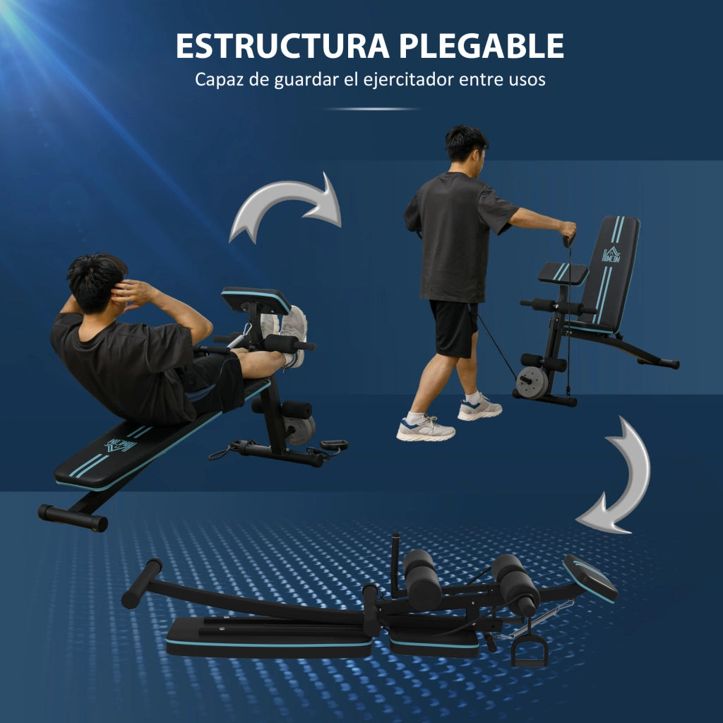 Panchetta per Allenamento Pieghevole con Schienale Regolabile ¨C Minimal ¨C 160x54x106 cm Nero