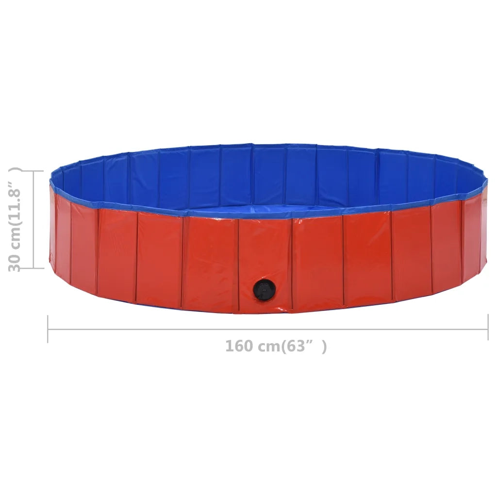 Piscina per Cani Pieghevole Rossa 160x30 cm in PVC 170824