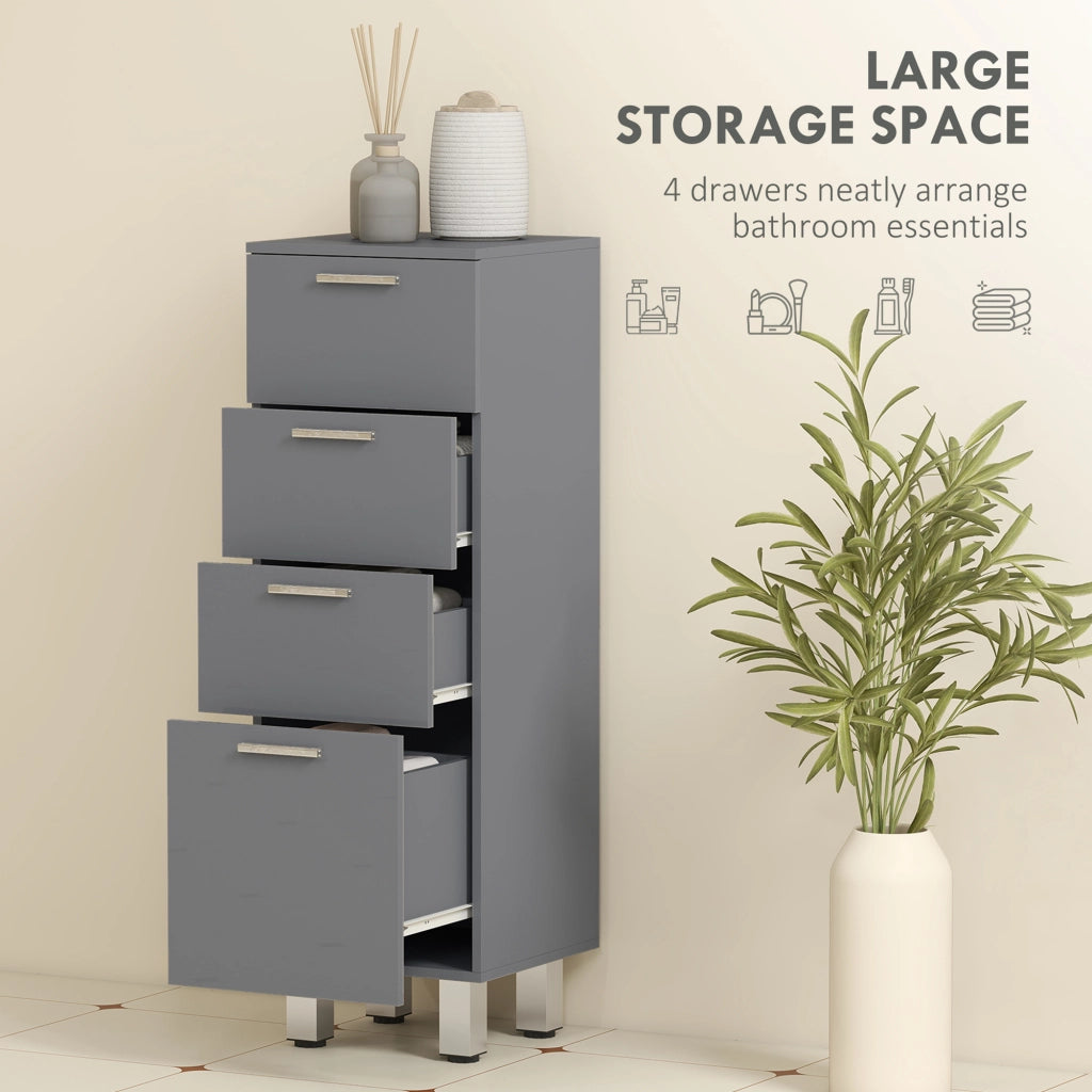 Armadietto da bagno con 4 cassetti ¨C Minimal ¨C grigio