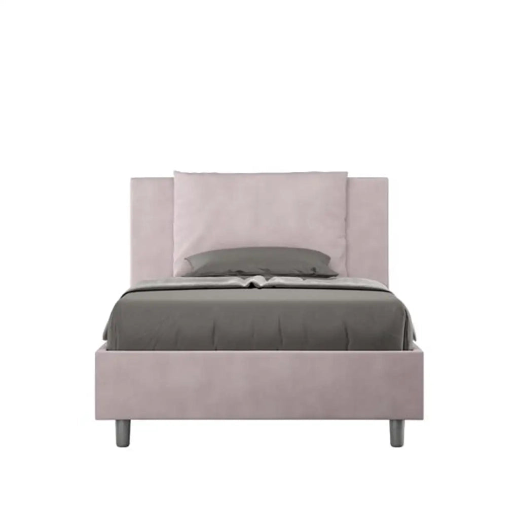 Letto una piazza e mezza senza rete imbottito 120x210 microfibra glicine Antea
