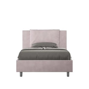 Letto una piazza e mezza senza rete imbottito 120x210 microfibra glicine Antea