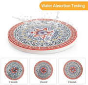Set di 6 Supporti in Ceramica con Disegno Mandala