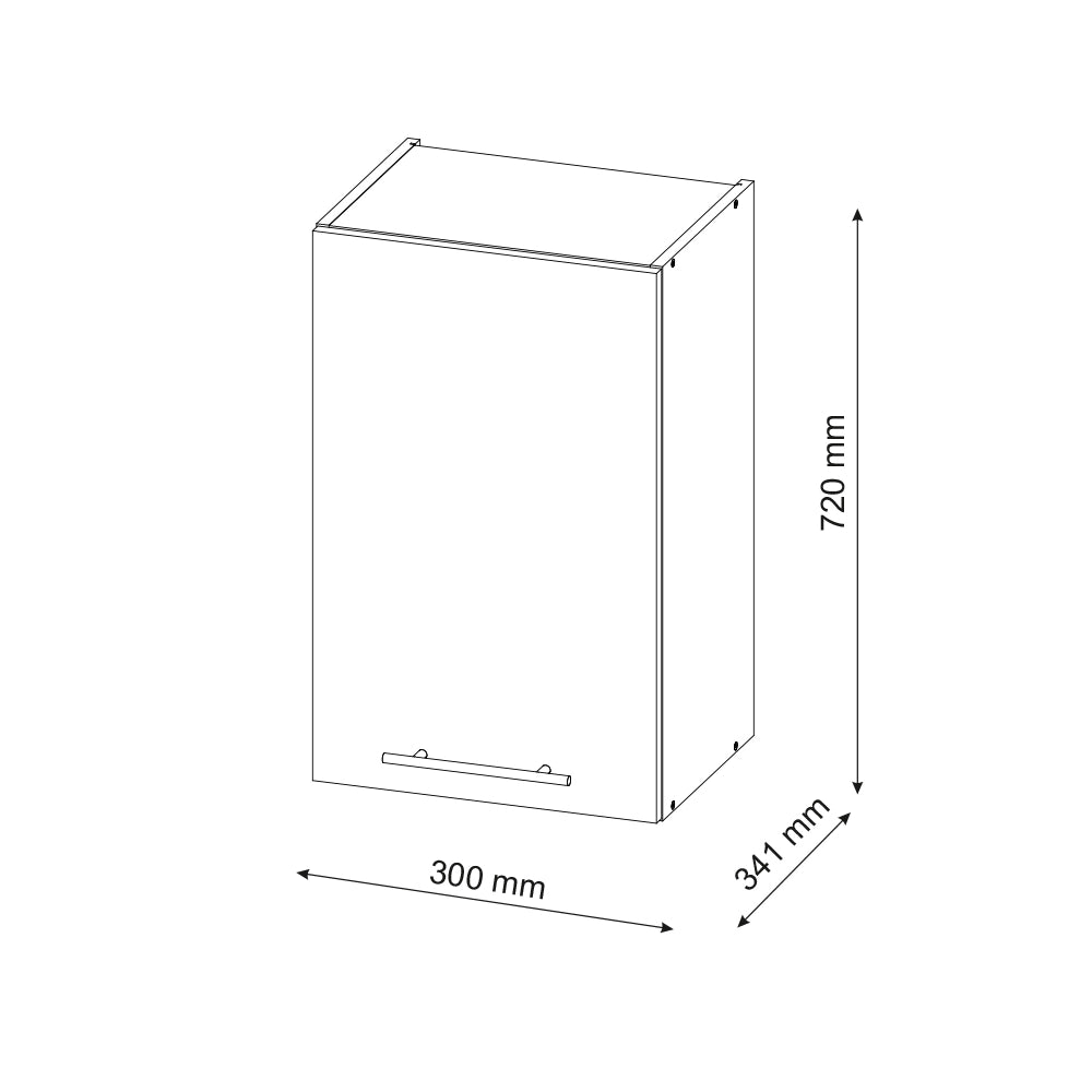 Pensile da cucina Fame-Line Antracite lucido/Rovere dorato 30 cm Vicco