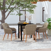 Set da Pranzo da Giardino 5 pz con Cuscini Marrone 3099512