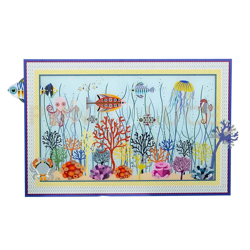 QUADRO DORIDE PICCOLO IN CRISTALLO ACRILICO DECORO ACQUARIO