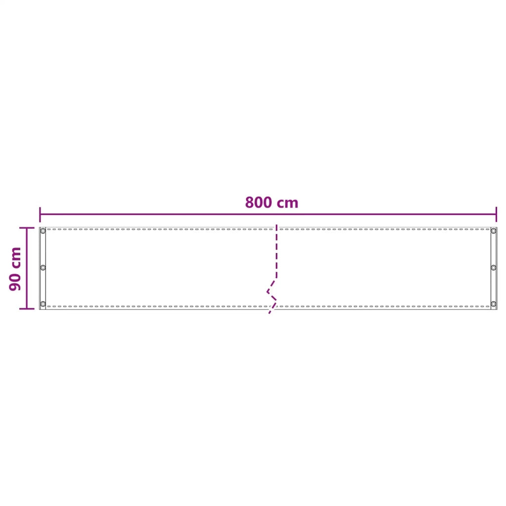 Schermo da balcone-Pannello per balcone Antracite 90 x 800 cm HDPE e alluminio