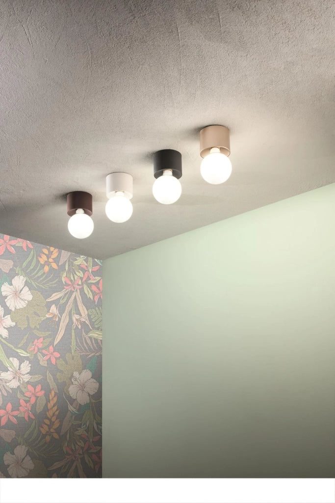 PLAFONIERA BOW 1 LUCE ATTACCO E27 NERO  LAMPADINA NON INCLUSA