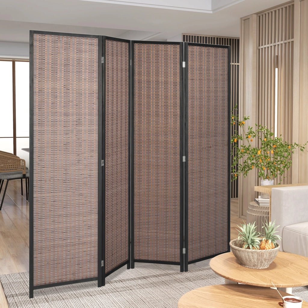 Paravento in legno ¨C Minimal ¨C 4 pannelli 180x180 cm marrone