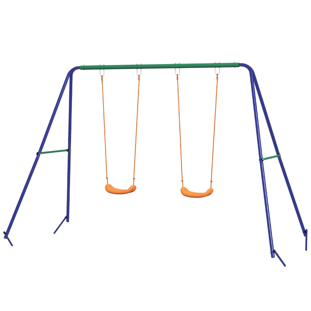 Altalena per Bambini 3-8 Anni ¨C Xylo ¨C 2 Seggiolini, Metallo e PP, 269x160x180 cm
