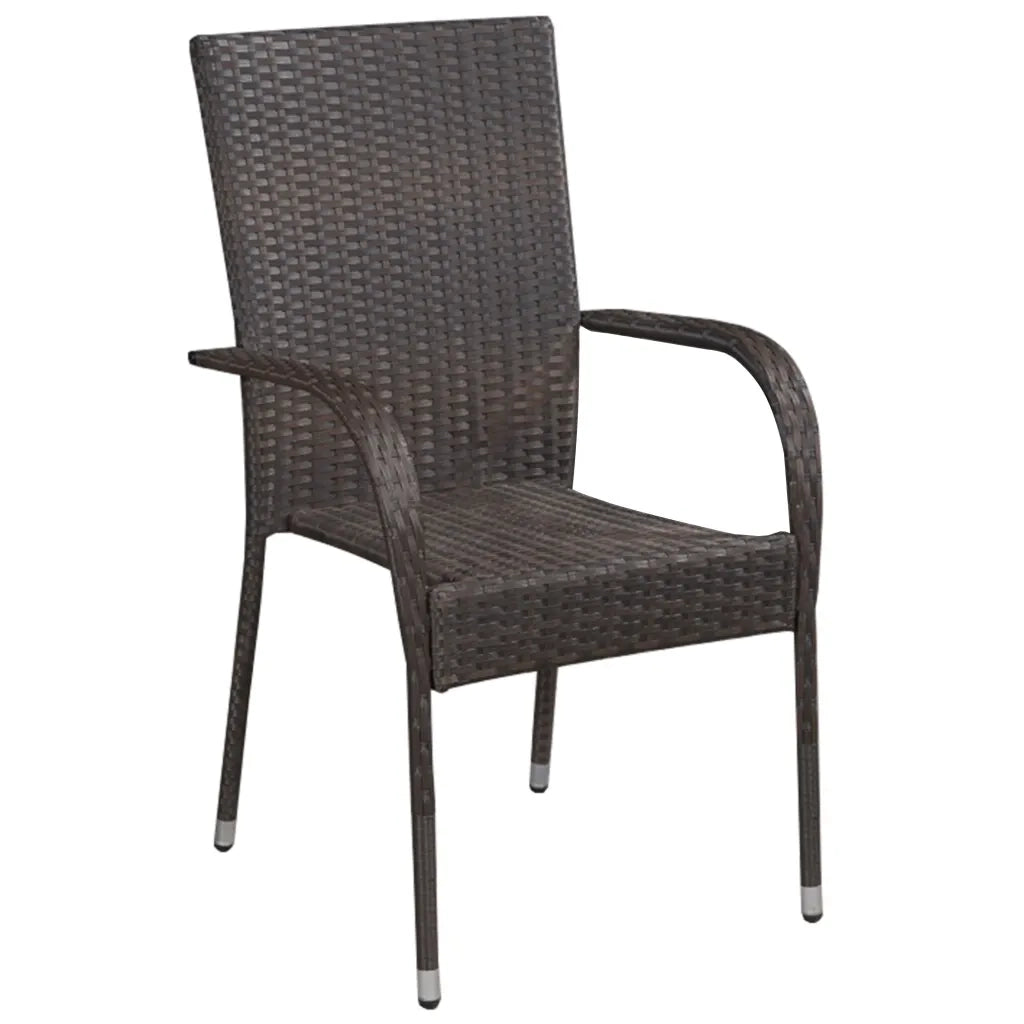 Set da Pranzo per Giardino 3 pz | Set Salotto da Giardino Marrone e Nero
