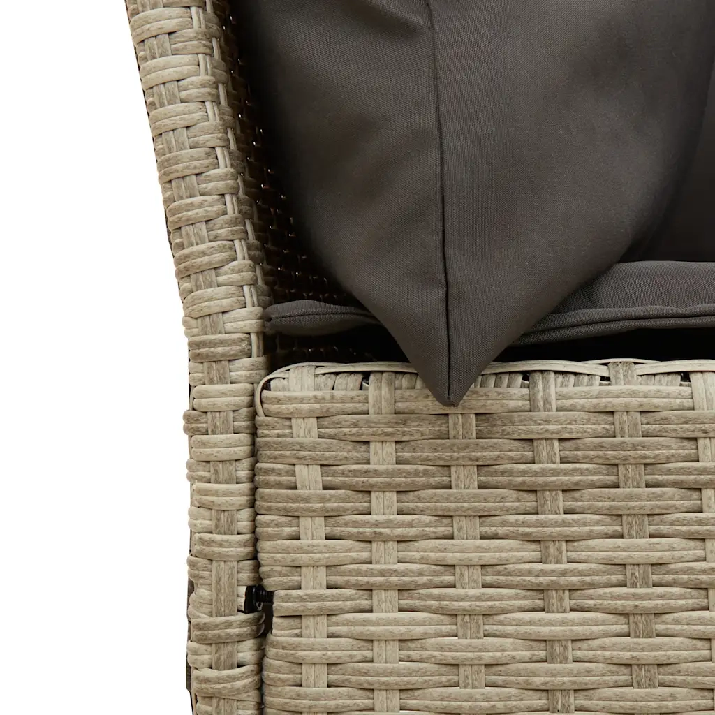 Divano da Giardino con Cuscini in Polyrattan Grigio Chiaro 4104127