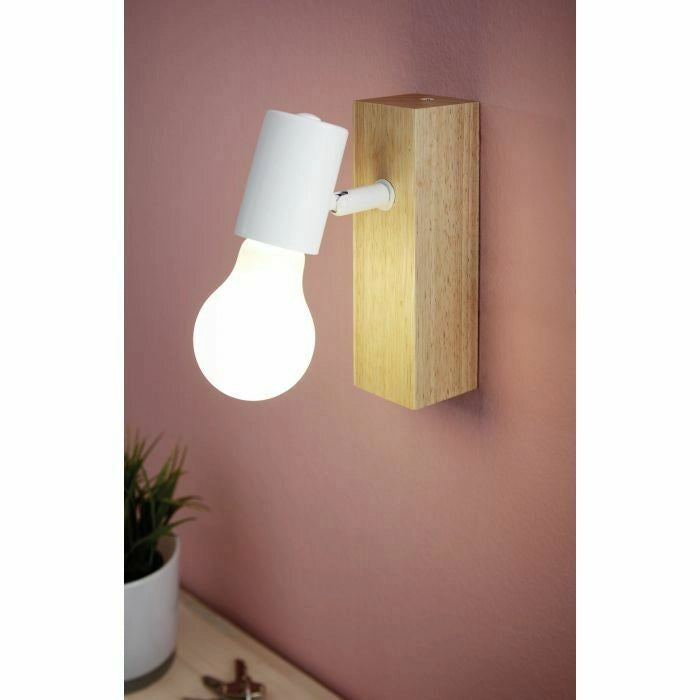 Faretto da Parete Legno Lampada Interno Applique 1 Luce Vintage Townshend 3 Eglo
