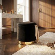 Pouf contenitore rotondo in velluto -  OCTAVIA