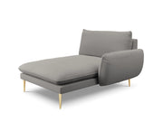 Cosmopolitan Design - Chaise longue destra "Vienna" in bouclé grigio 