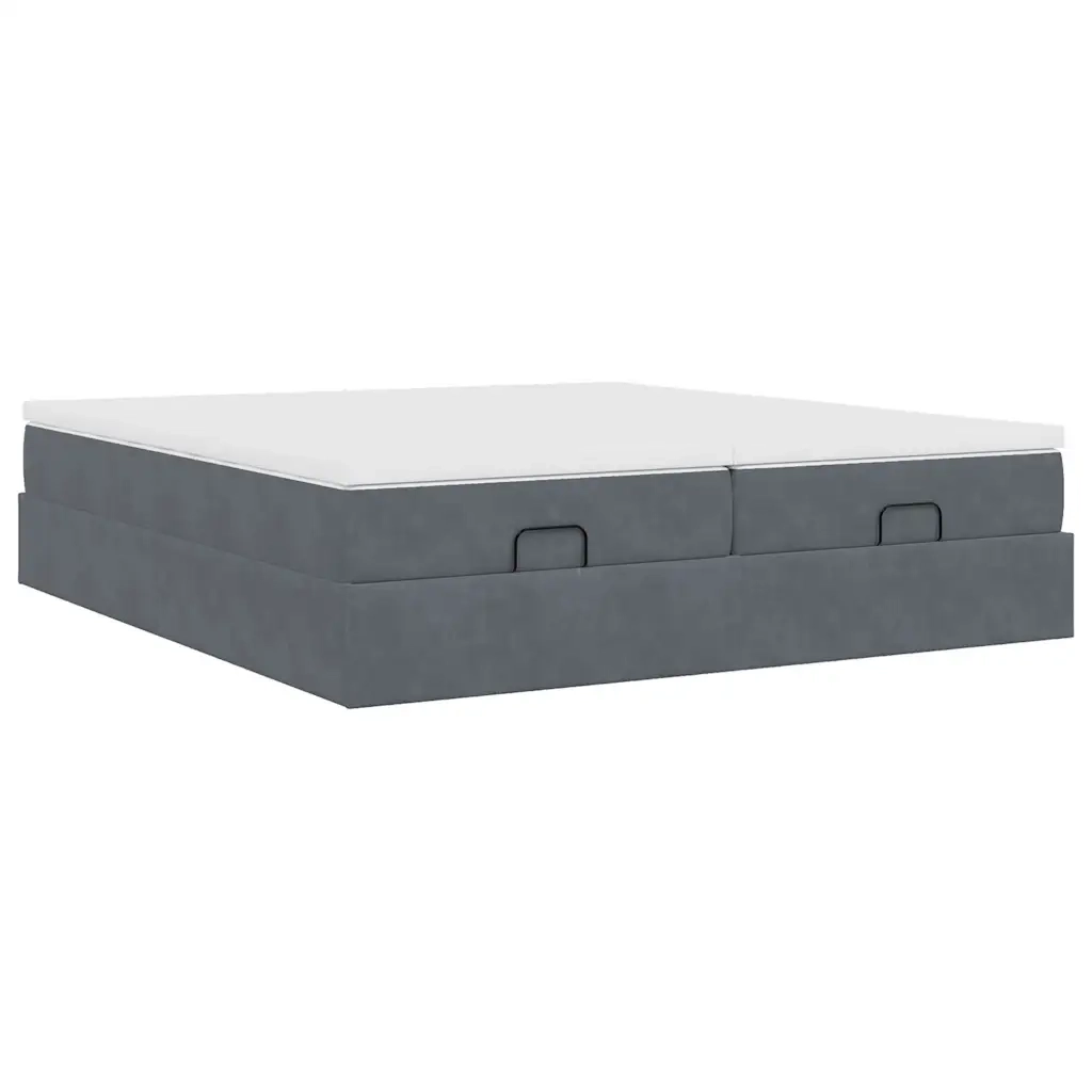 Struttura Letto Pouf con Materassi 200x200 cm Velluto 3311268