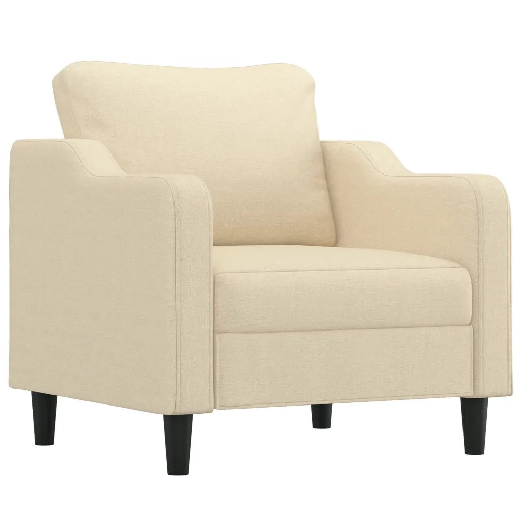 Set Divani 4 pz con Cuscini Crema in Tessuto