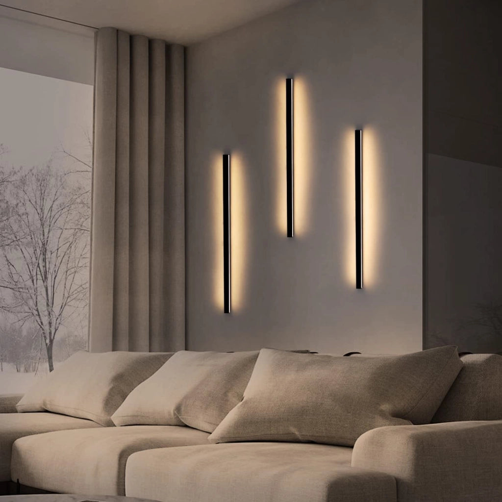 ZMH Moderna applique da parete a LED nera da 80cm per interni per corridoio e camera da letto