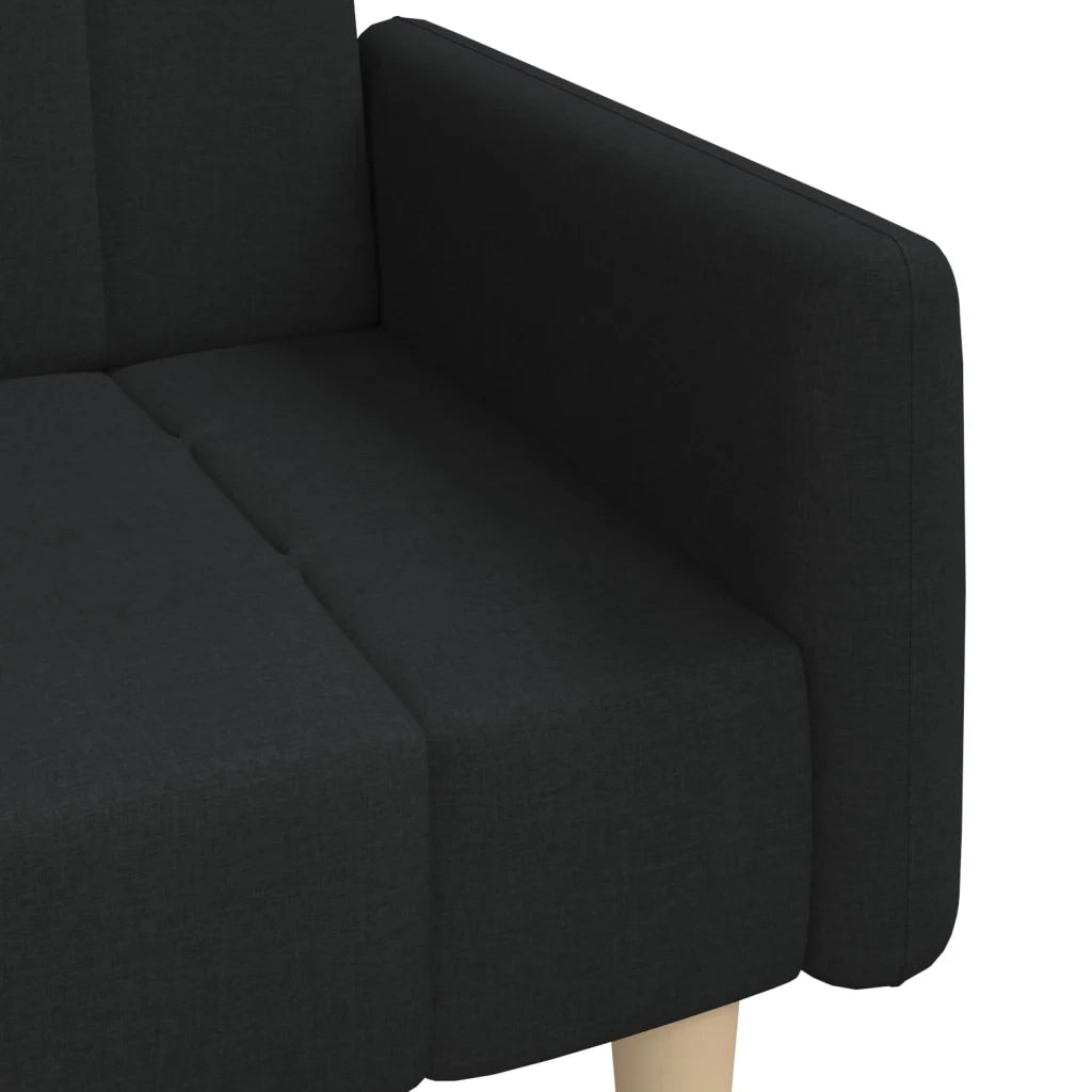 Divano Letto a 2 Posti-Sofa Letto 2 Posti-Daybed Nero in Tessuto 154643