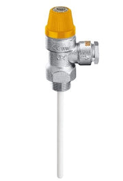 Valvola di sicurezza combinata temperatura e pressione per impianti solari 1/2" M 6 BAR