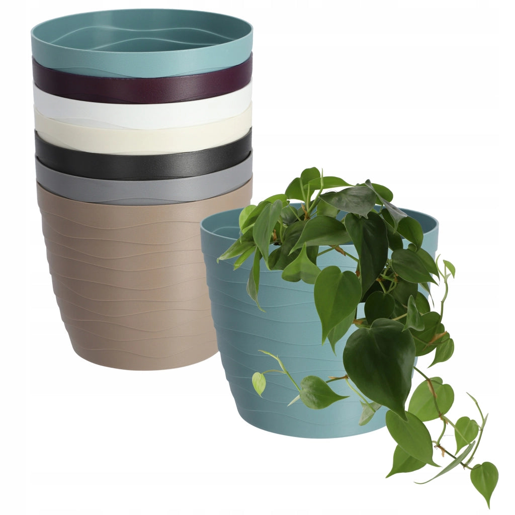 Vaso da fiori KADAX, coprivaso rotondo verde da 19 cm in plastica