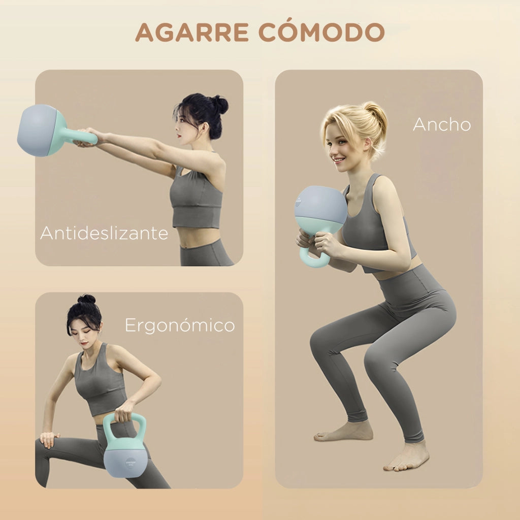 Kettlebell 4 kg ¨C Minimal ¨C Verde e Grigio 19x15x25 cm