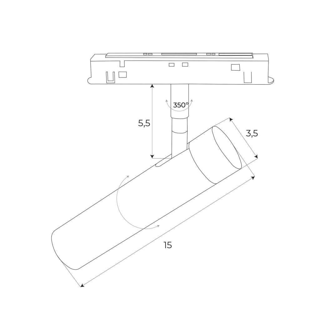 Faretto magnetico ON/OFF LED 7,9W 546lm 3000K Maxlight