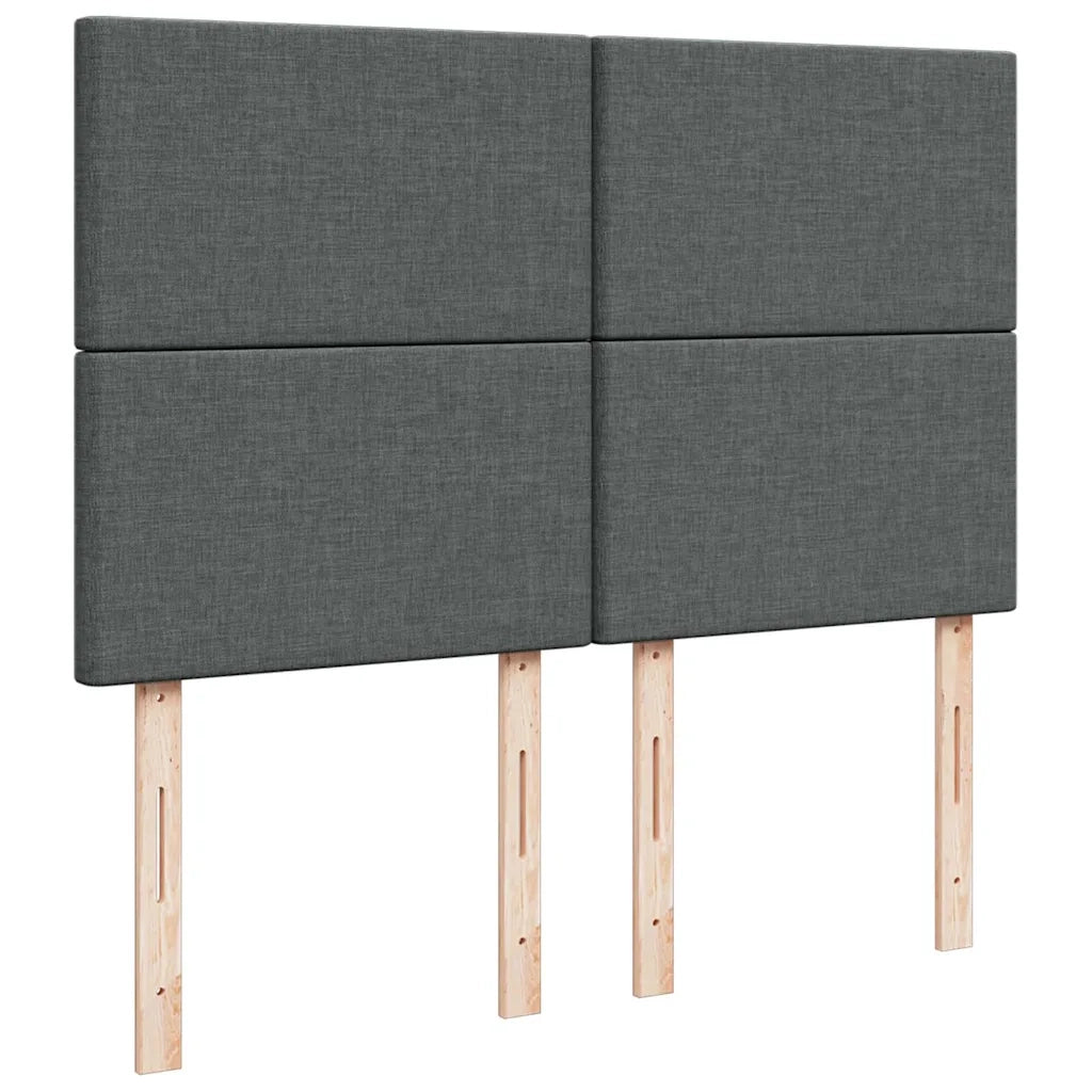 Giroletto a Molle con Materasso Grigio Scuro 140x190 cm Tessuto