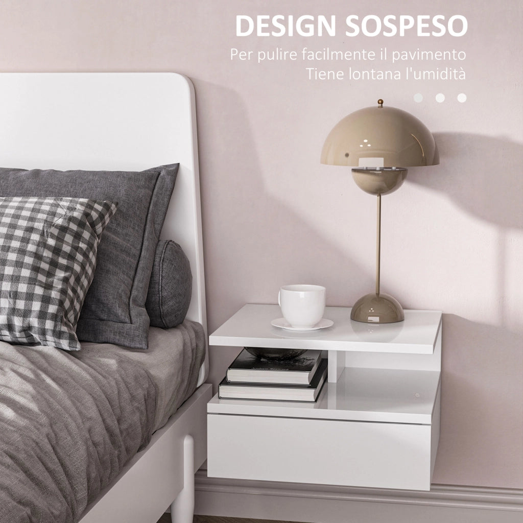 Comodini ¨C Minimal ¨C 2 pezzi, bianco, legno, 35x32x22.5 cm