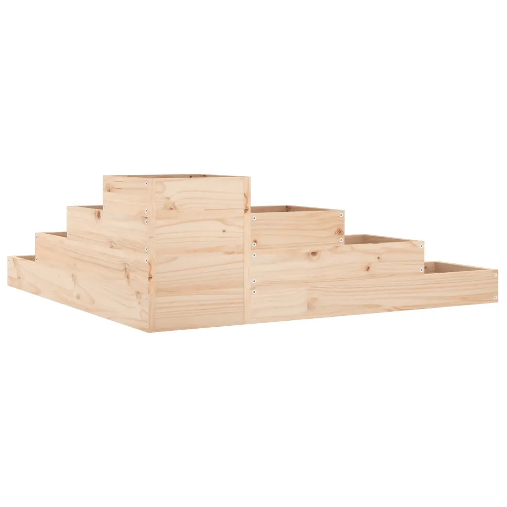 Fioriera da giardino a 4 ripiani 106x104,5x36 cm in legno massello di pino 825324