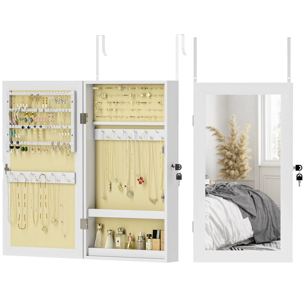 Specchio con cassetti ¨C Minimal ¨C Bianco crema 60x40x12
