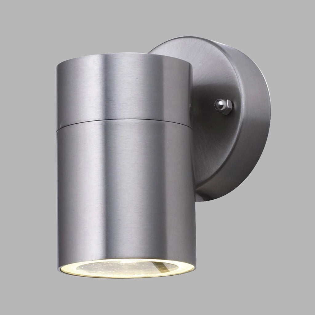 Applique Moderna Metro Acciaio Argento Vetro Trasparente 1 Luce Gu10