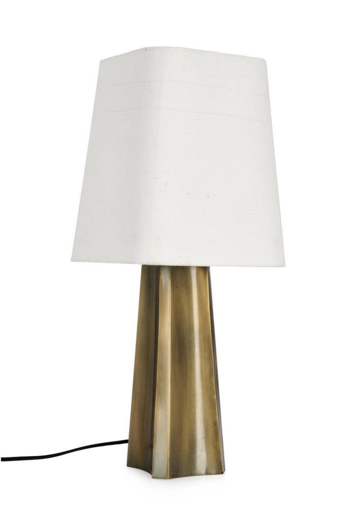 Lampada da Tavolo con Base in Metallo e Paralume in Cotone - SAKURA