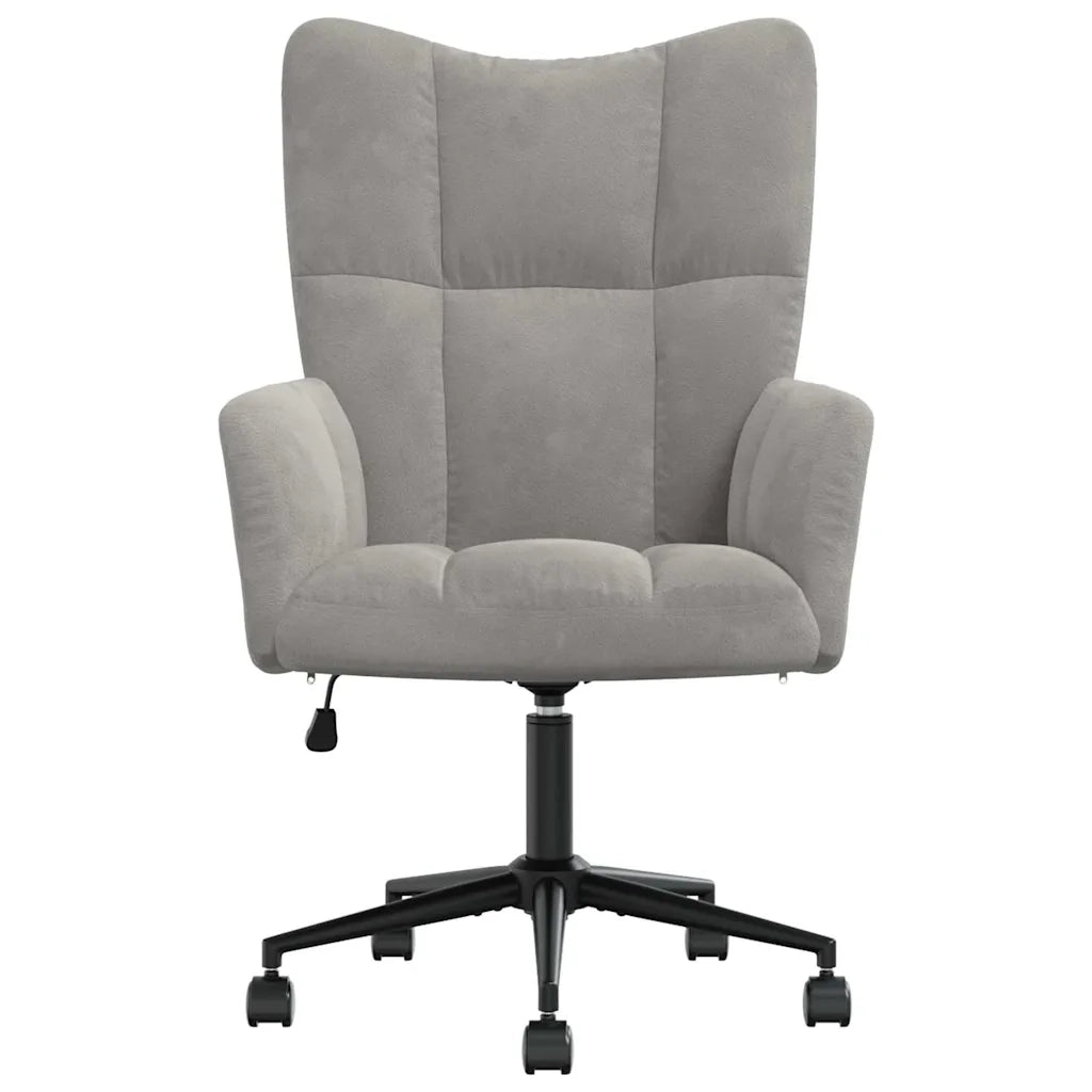 Poltrona | Sedia Relax Grigio Chiaro in Velluto