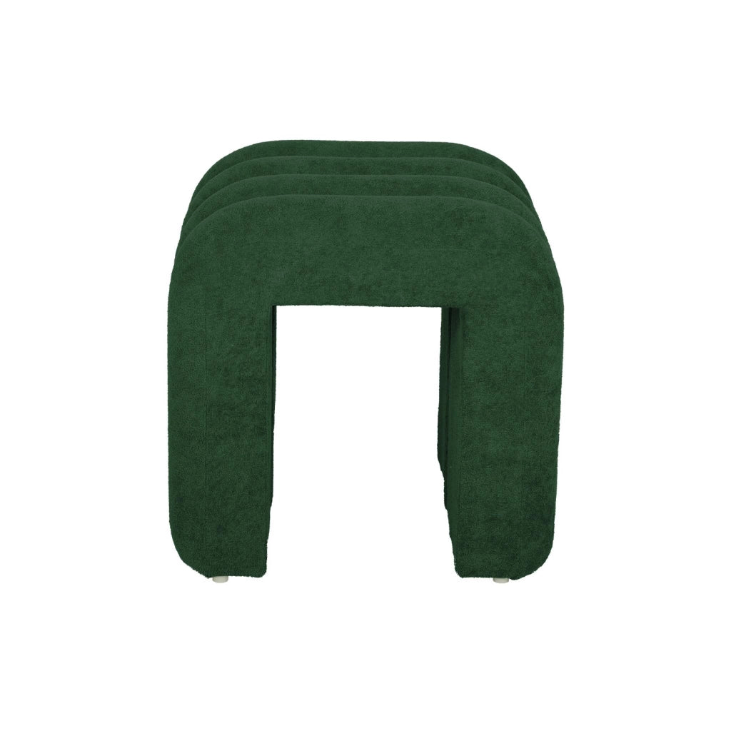 Set 2 pouf contemporanei in tessuto, verde scuro