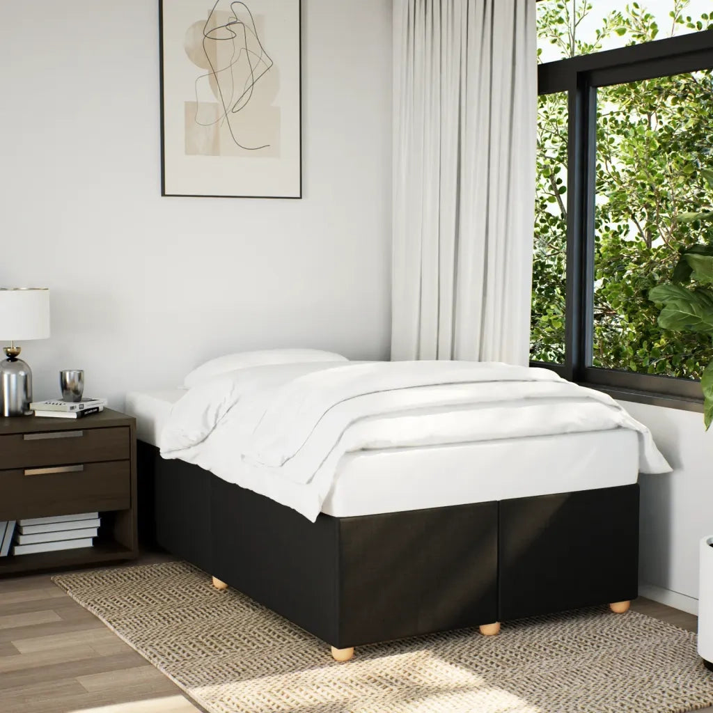 Letto matrimoniale | Letto per adulti | Giroletto senza Materasso Nero 120x200 cm Tessuto