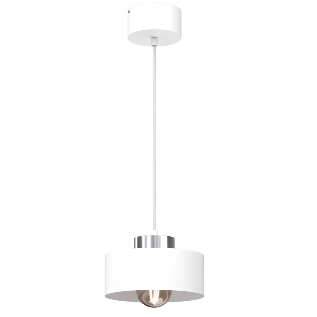 Lampada a sospensione bianca/cromo Marti Luminex E27
