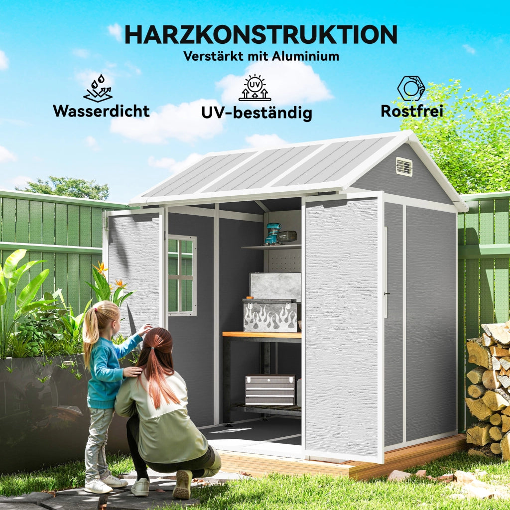 Casetta da Giardino ¨C Minimal ¨C Plastica Grigio 123x89x120