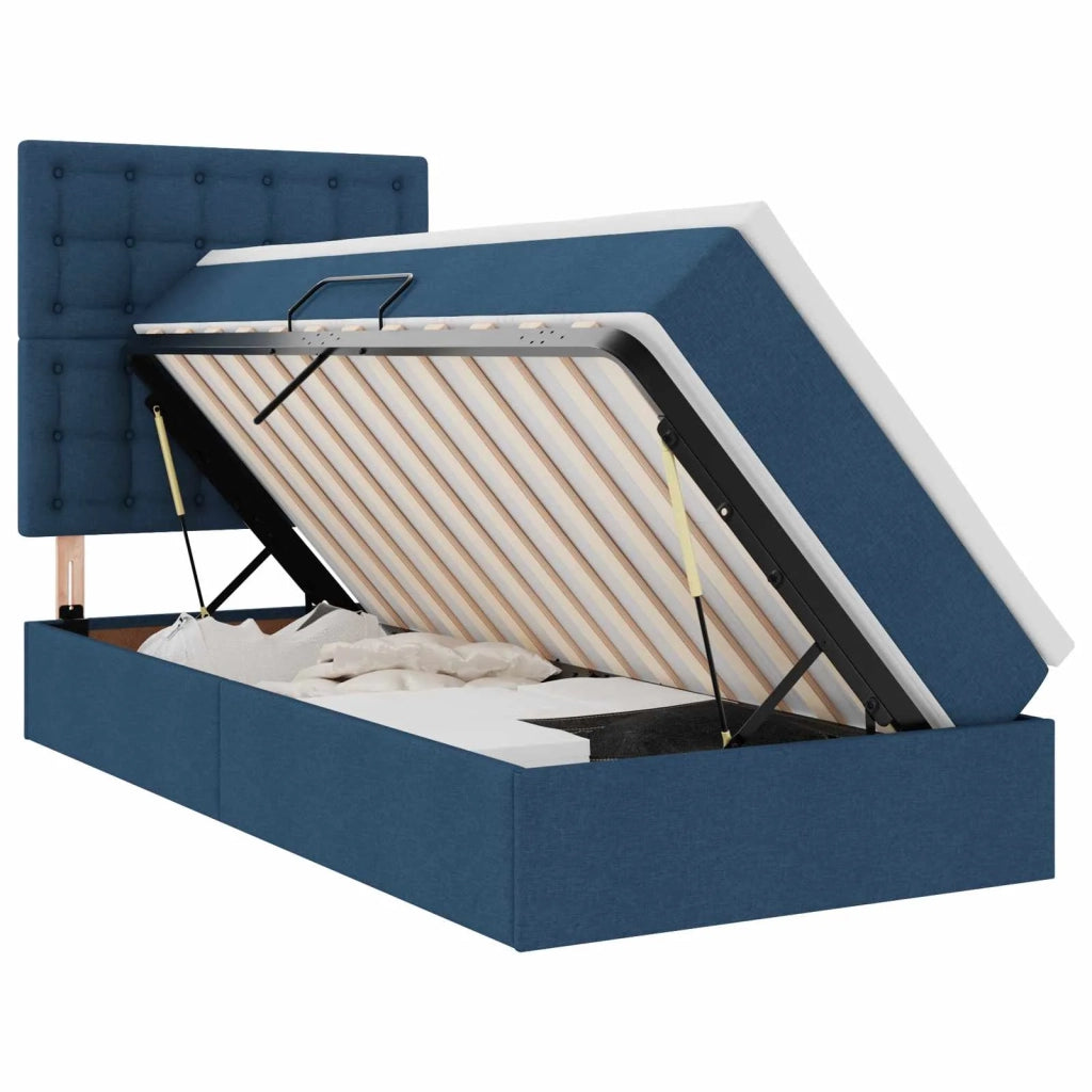 Letto con contenitore e LED con led Blu 90 x 190 cm Poliestere