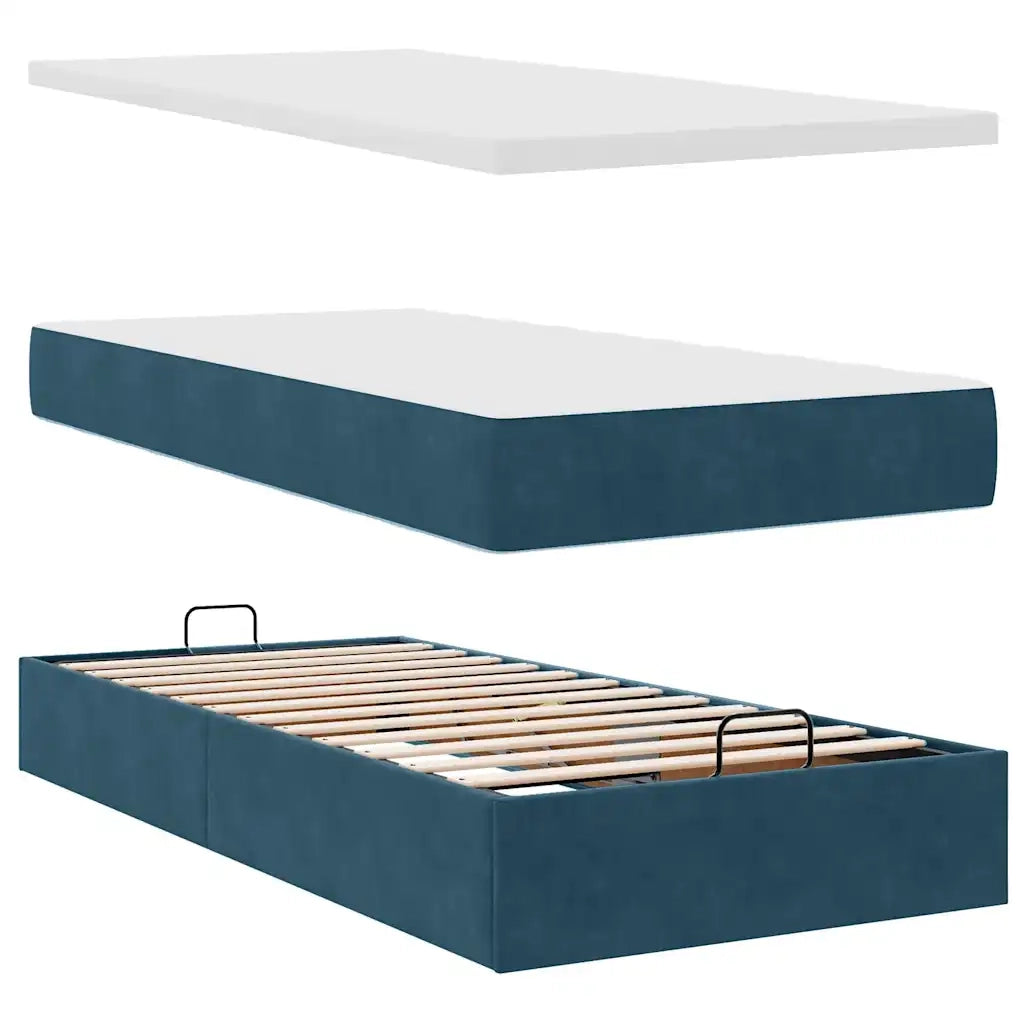 Struttura Letto Pouf con Materassi 80x200 cm Velluto 3314430