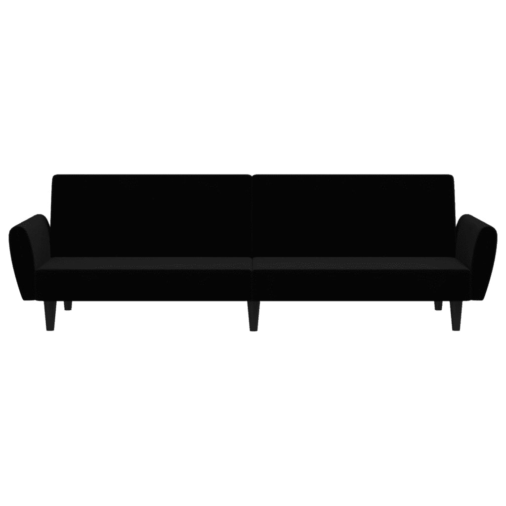 Divano Letto a 2 Posti-Sofa Letto 2 Posti-Daybed Nero in Velluto 155187