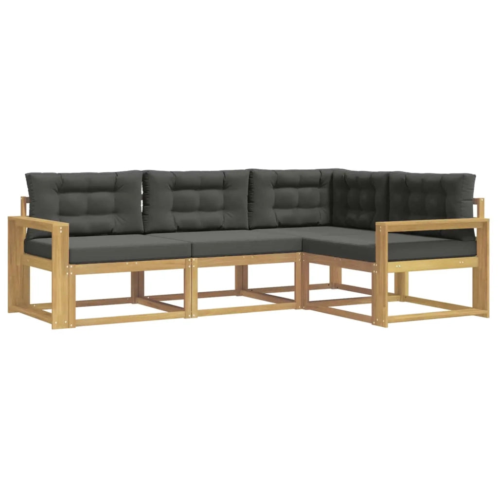 Set di divani da esterno 3 pz Bianco e Antracite Poliestere 3386381