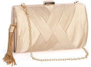 Clutch per donne – portachiavi, borsa elegante per la sera con cinturino rimovibile, abricot
