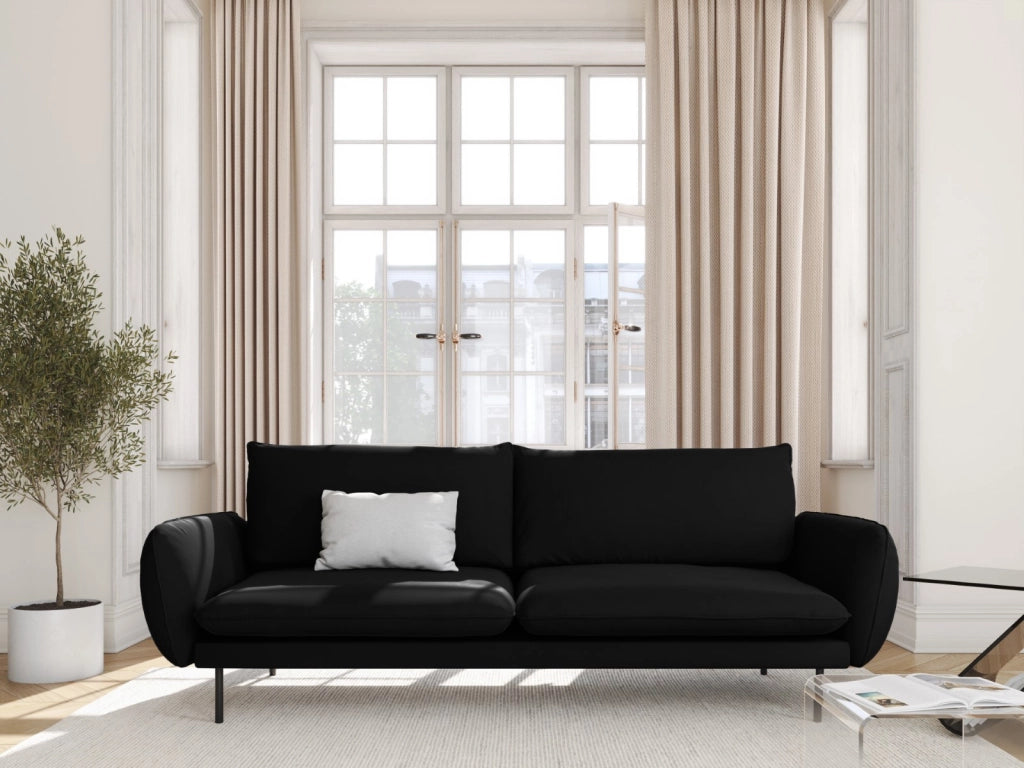 Cosmopolitan Design - Divano "Vienna" 3 posti in velluto nero 