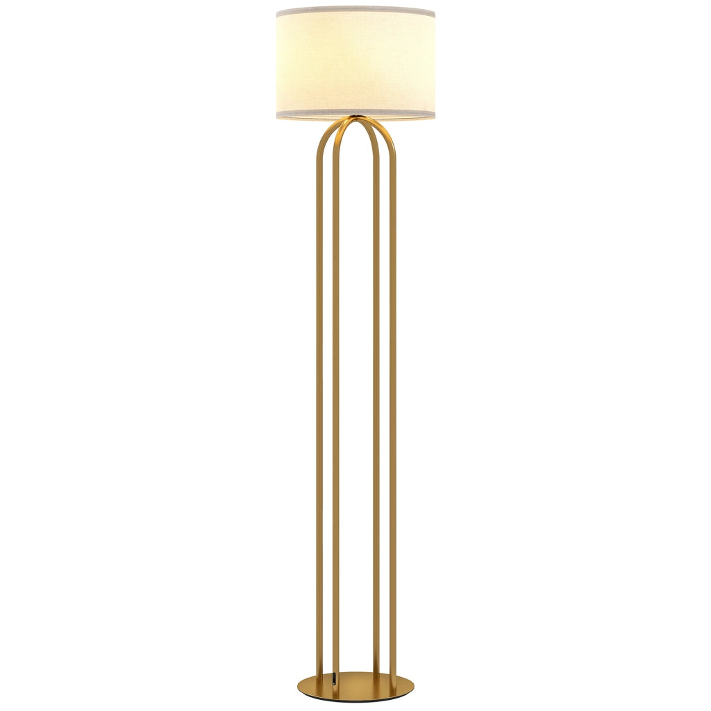 Lampada da terra ¨C Minimal ¨C dorato e beige ?38x161cm